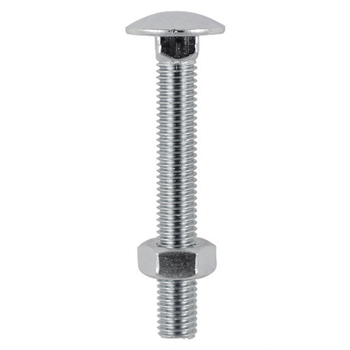 M8 x 100 Carriage Bolt & Hex Nut -A2 SS