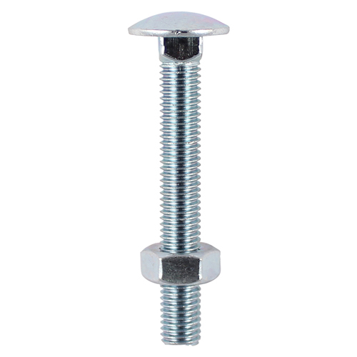 M8 x 140 Carriage Bolt & Hex Nut - BZP