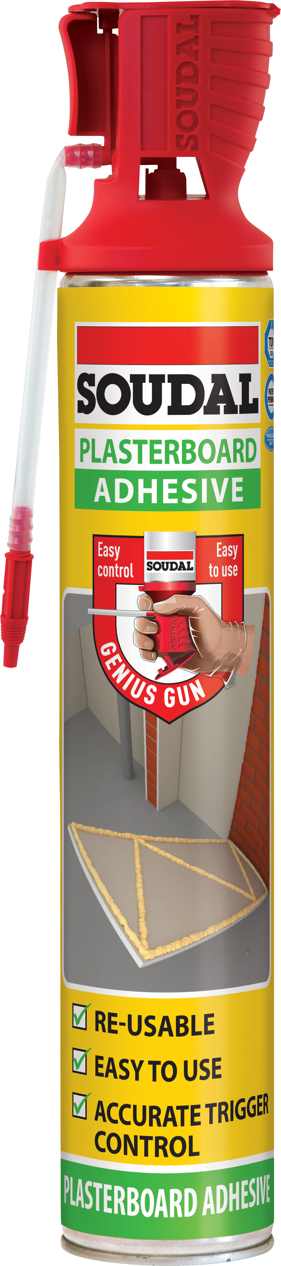 GENIUS GUN PLASTERBOARD ADHESIVE CHAMPAGNE 750ML