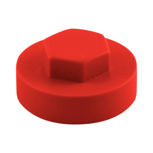 16mm Hex Cover Caps - Poppy Red