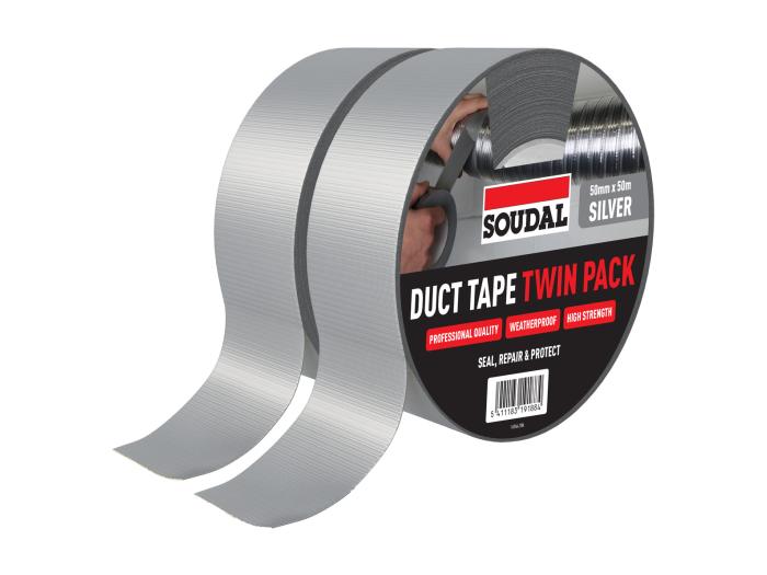 DUCT TAPE - TWIN PACK Silver 50mm x 50m