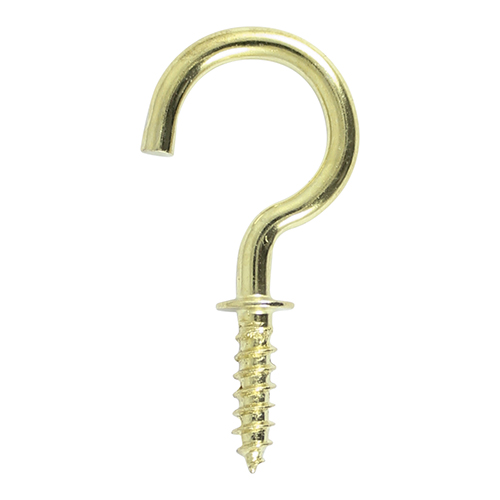 19mm Round Cup Hook - Electro Brass