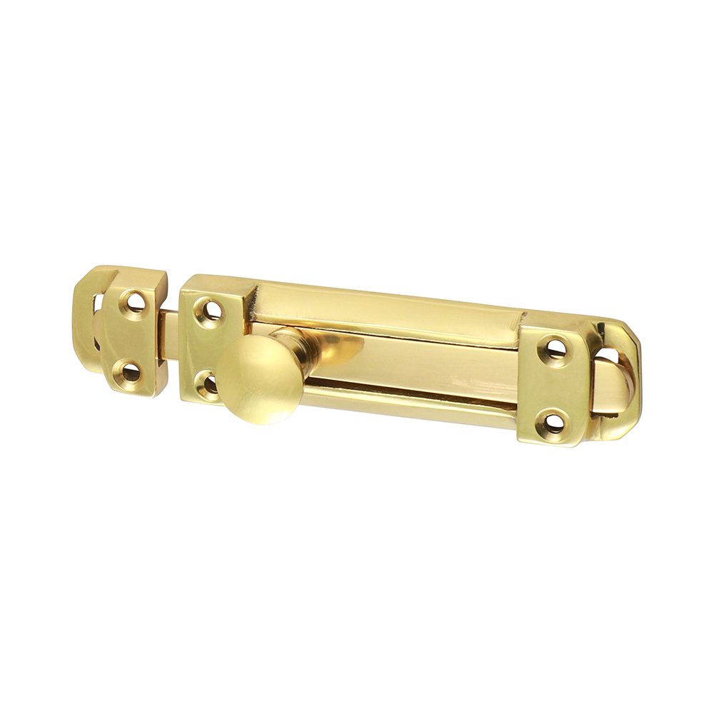 110 x 25mm Contract Flat Section Bolt - Polished Brass