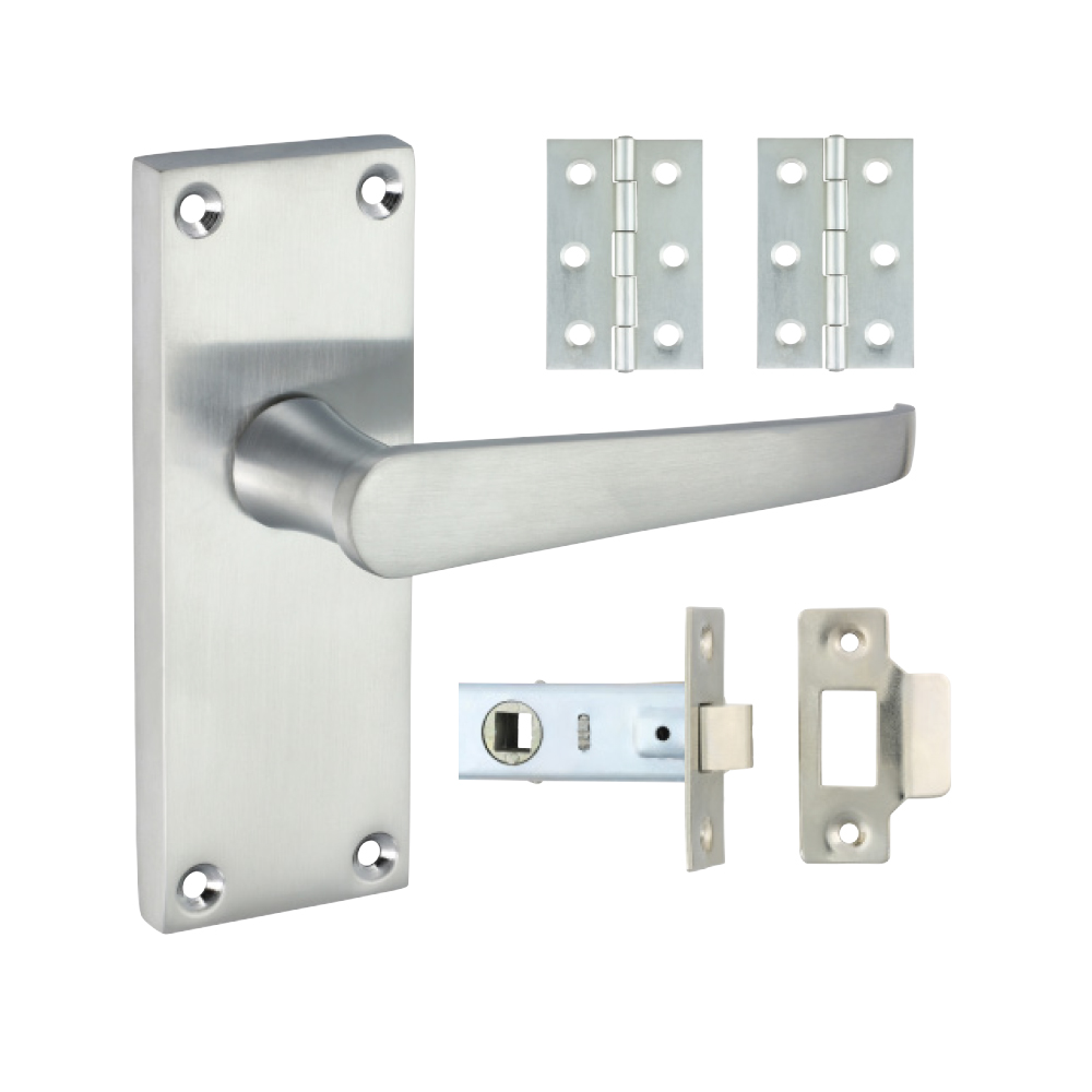 Mixed Victorian Straight Latch Door Pack - Satin Chrome