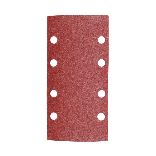 93 x 185mm 1/3 Sanding Sheets - 80 Grit - Red- Punched
