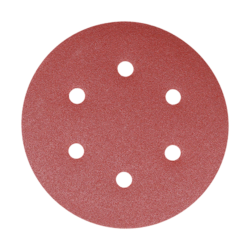 150mm Random Orbital Sanding Discs - 80 Grit - Red