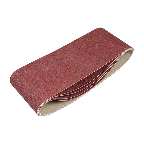 100 x 610mm Sanding Belts - 80 Grit - Red