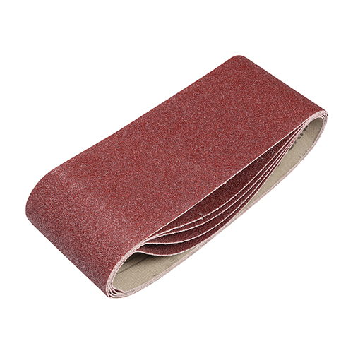 75 x 457mm Sanding Belts - 120 Grit - Red