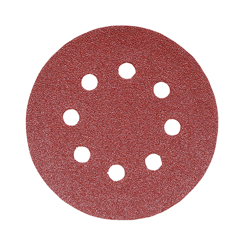 125mm Random Orbital Sanding Discs - 120 Grit - Red