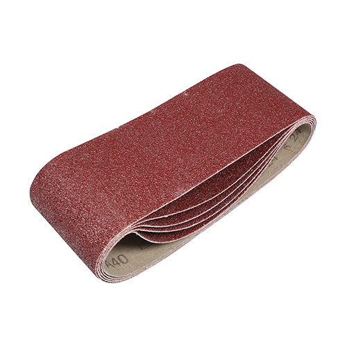 75 x 457mm Sanding Belts - 40 Grit - Red