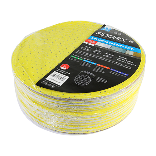 225mm Drylining Sanding Discs - 100 Grit - Yellow