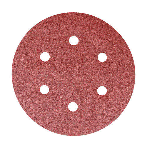 150mm Random Orbital Sanding Discs - 180 Grit - Red