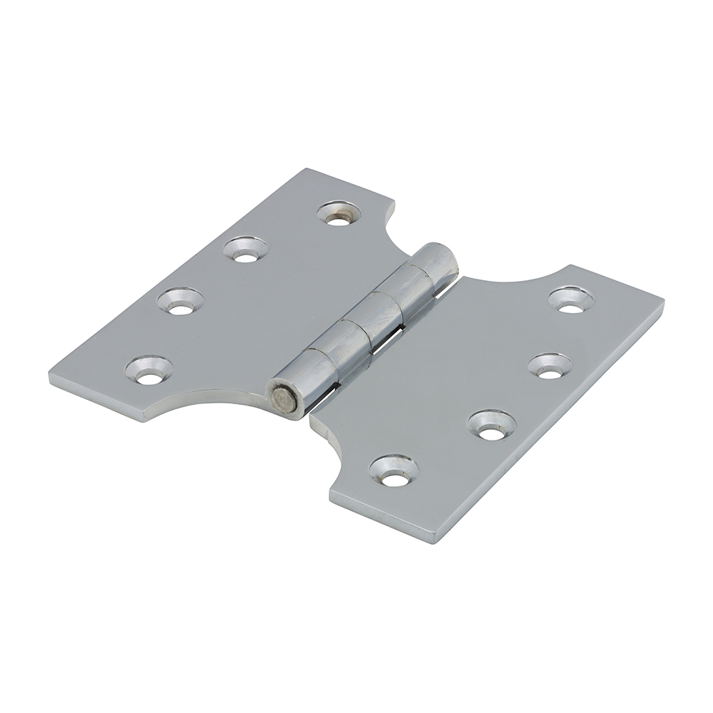102 x 100 Parliament Hinges - Solid Brass - Polished Chrome