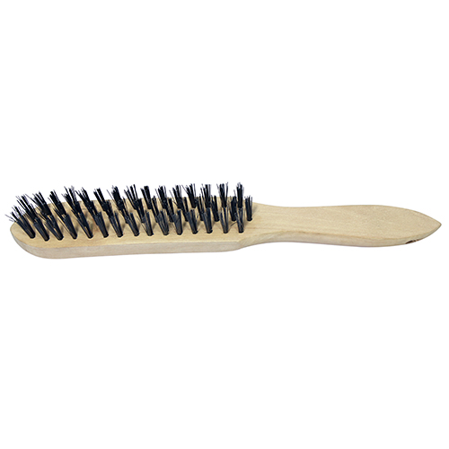 3 Rows Wooden Handle Wire Brush SS