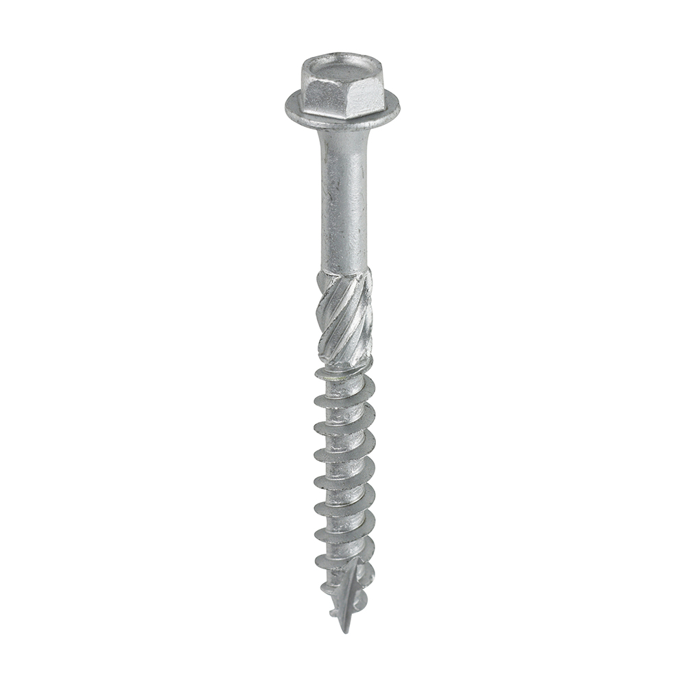 8.0 x 75 Hex Head Timber Frame Screw - Silver