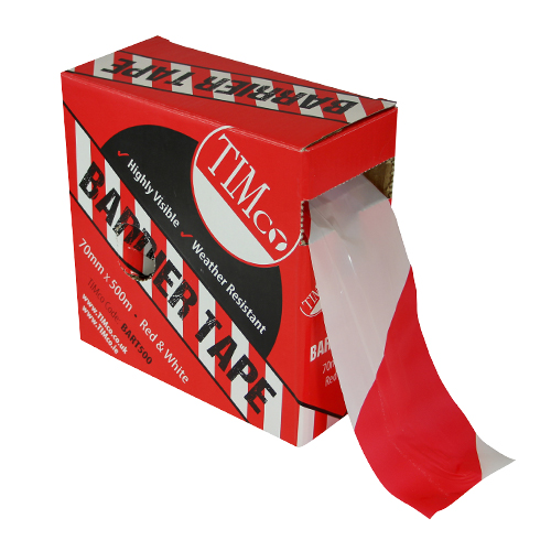 500m x 70mm PE Barrier Tape - Red/White