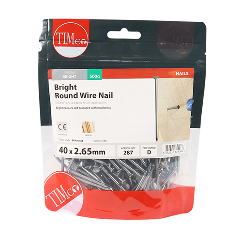 40 x 2.65 Round Wire Nail - Bright