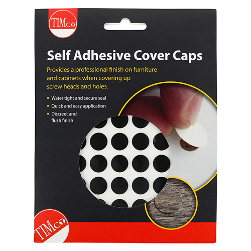 13mm Adhesive Caps Black