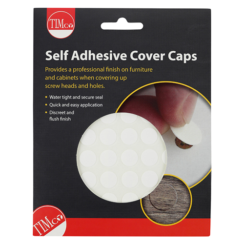 13mm Adhesive Caps White Matt