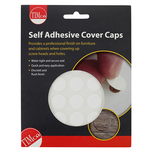 18mm Adhesive Caps White Matt