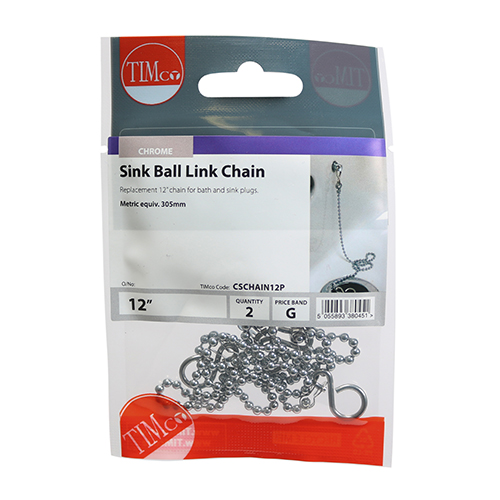 12 Sink Ball Link Chains - Chrome