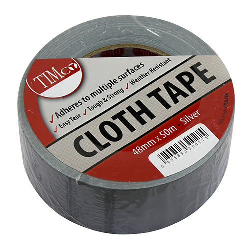 50m x 48mm Cloth Tape - Silver