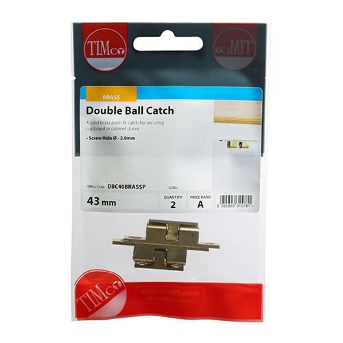 43mm Double Ball Catch - Brass
