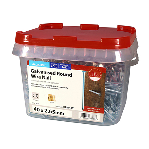 40 x 2.65 Round Wire Nail - Galvanised