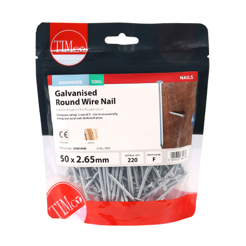 50 x 2.65 Round Wire Nail - Galvanised