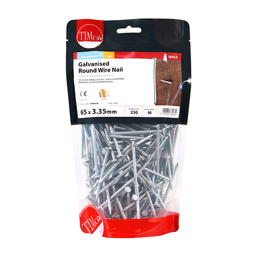 65 x 3.35 Round Wire Nail - Galvanised