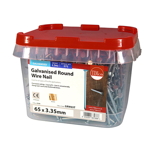 65 x 3.35 Round Wire Nail - Galvanised