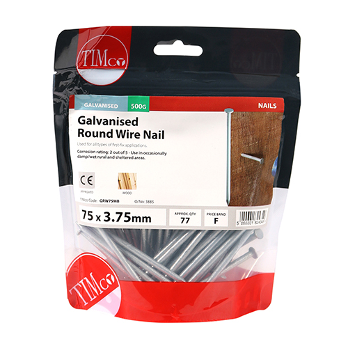 75 x 3.75 Round Wire Nail - Galvanised