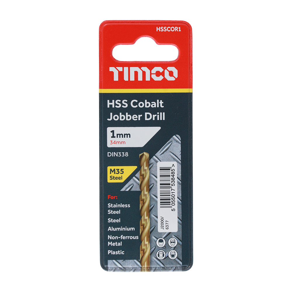 1.0mm HSS-CO Jobber Drill Bit-Cobalt