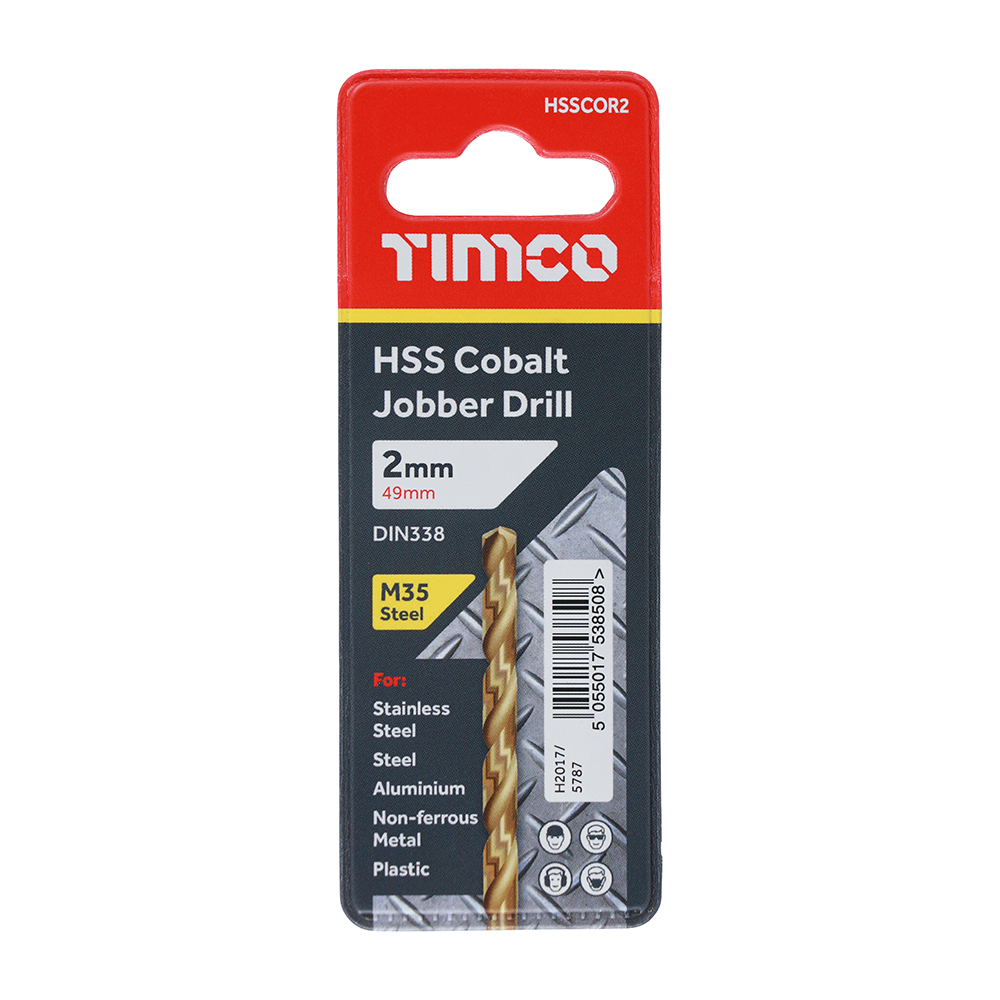 2.0mm HSS-CO Jobber Drill Bit-Cobalt