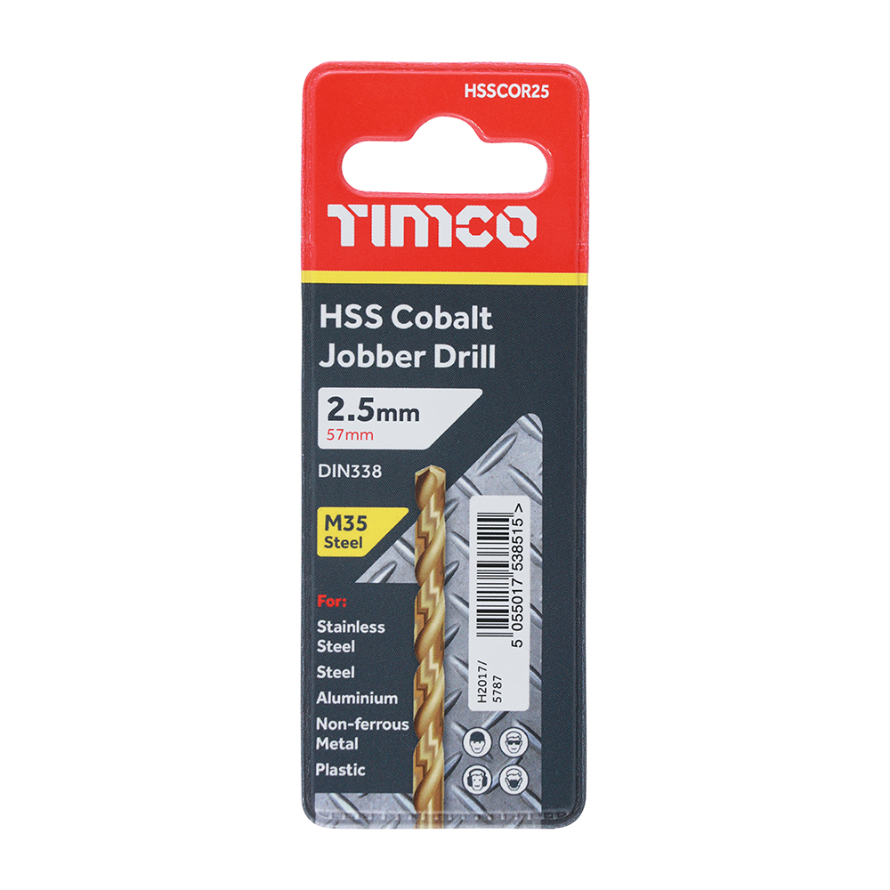 2.5mm HSS-CO Jobber Drill Bit-Cobalt