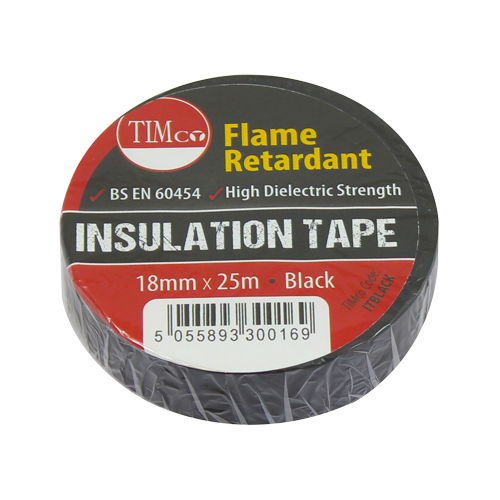 25m x 18mm PVC Insulation Tape - Black
