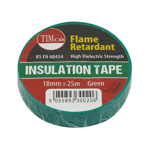 25m x 18mm PVC Insulation Tape - Green