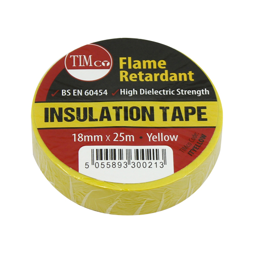 25m x 18mm PVC Insulation Tape - Yellow