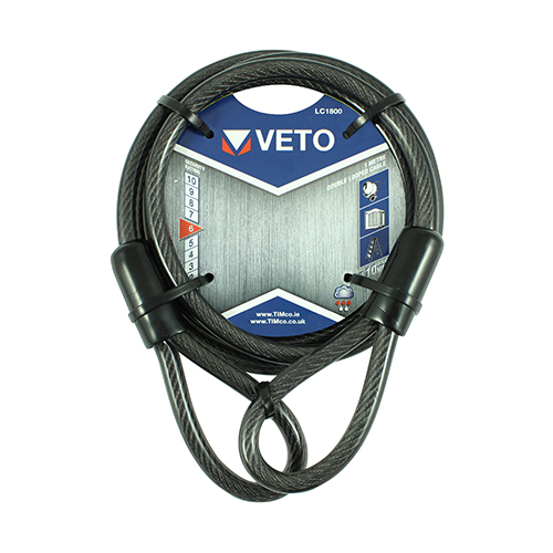 10mm x 1.8m Veto Looped Cable
