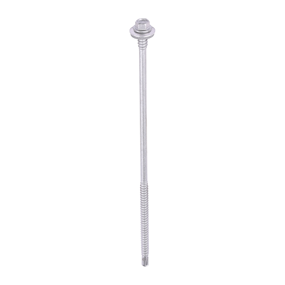 5.5/6.3 x 180 Metal Construction Composite Panel Screws - Hex - EPDM Washer - Self-Drilling - Exterior - Silver Organic
