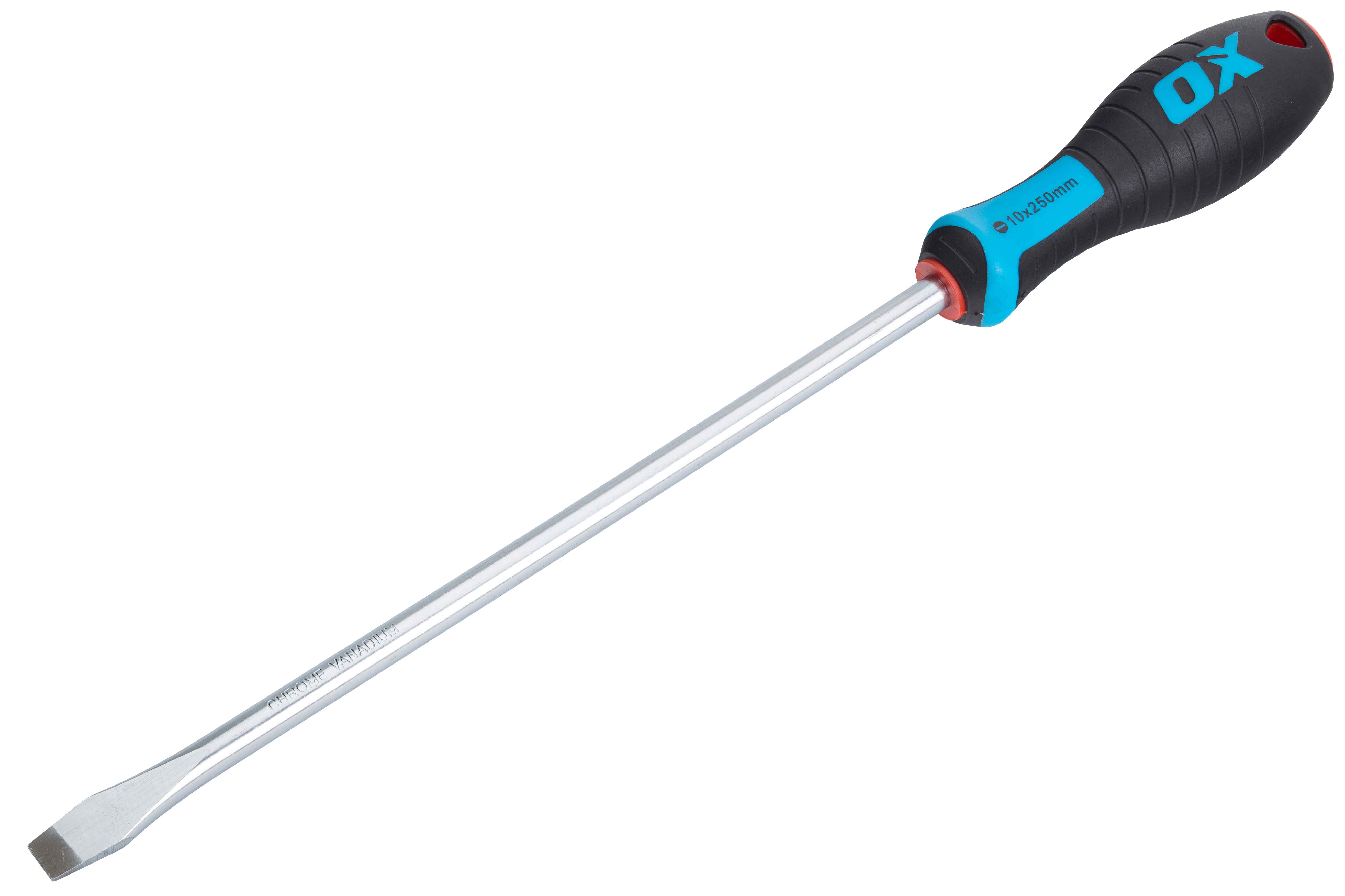 OX Pro Slotted Flared Screwdriver 250x10mm
