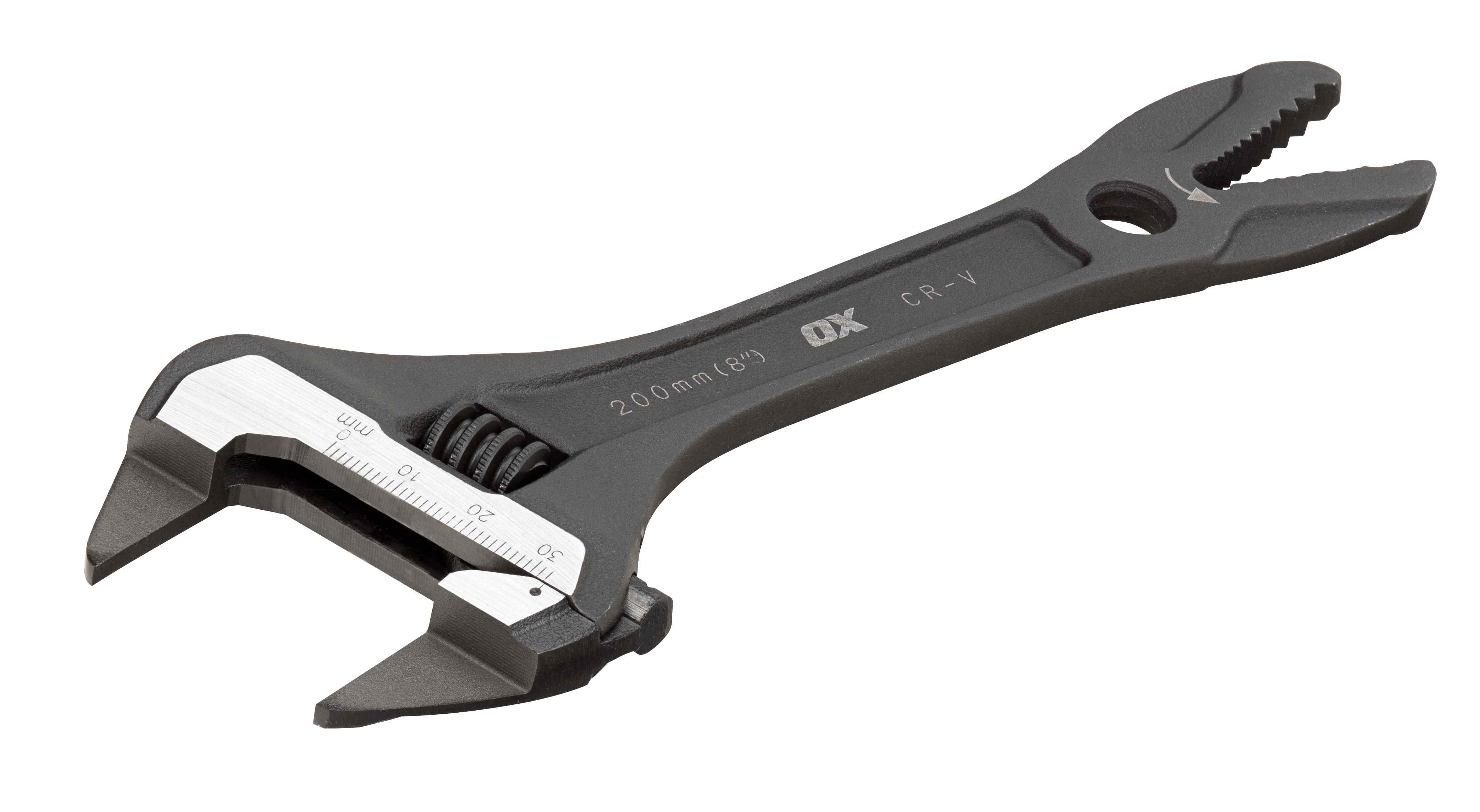 OX Pro Slim-Jaw Adjustable Wrench 200mm/8”