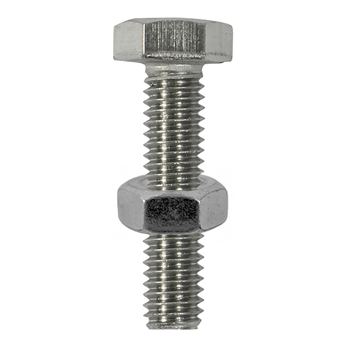 M10 x 100 Set Screw & Hex Nut - A2 SS