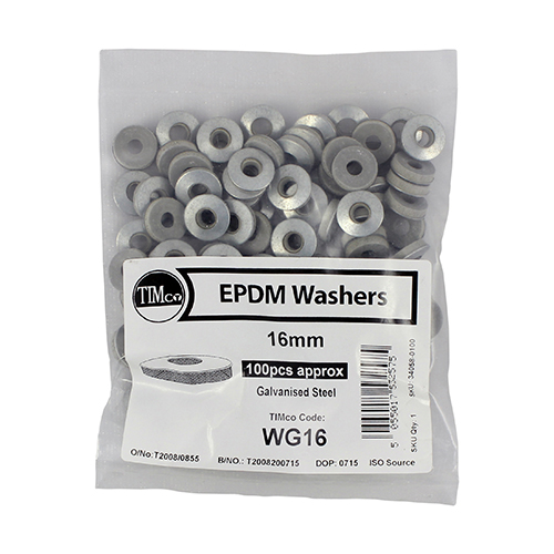 16mm EPDM Galvanised Washer