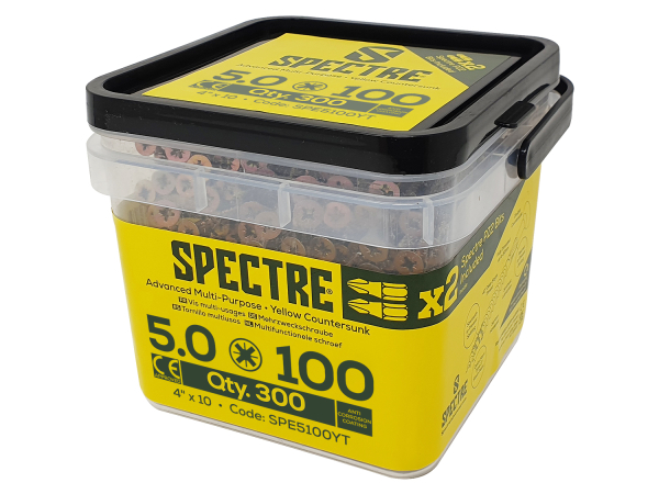 Spectre Advanced Multi Purpose Woodscrews - Tub 300 - 5.0 x 100