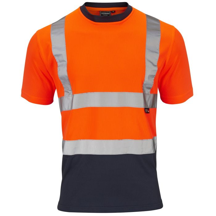 Hi Vis Two Tone Orange/ Navy T- Shirt - 3XLarge