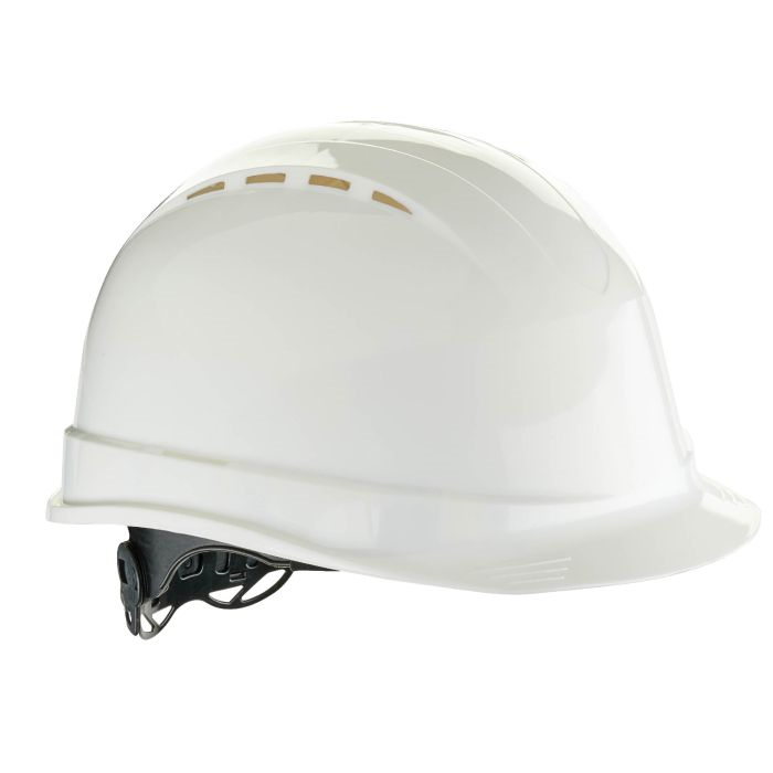 Safety Helmet with Wheel Ratchet - White