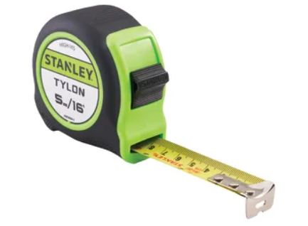 Stanley Hi-Vis Tylon Tape - 5m