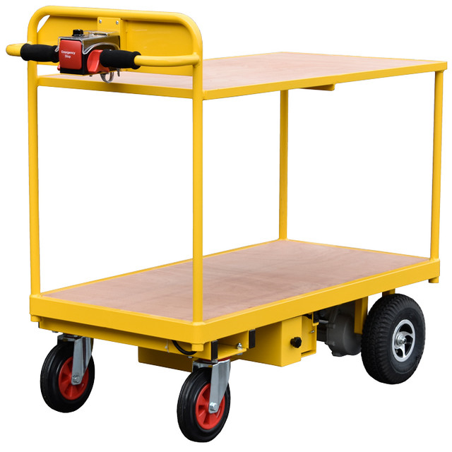 Powered 2 Tiered Trolley - Electric Battery Powered Trolley - 1200mm x 600mm