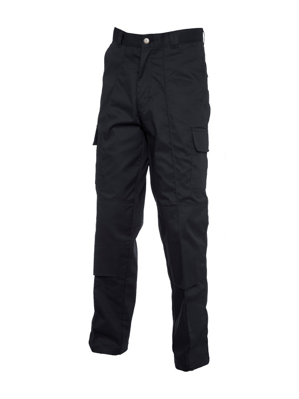 Cargo Trousers with Knee Pad Pockets - Regular - Black - 32R